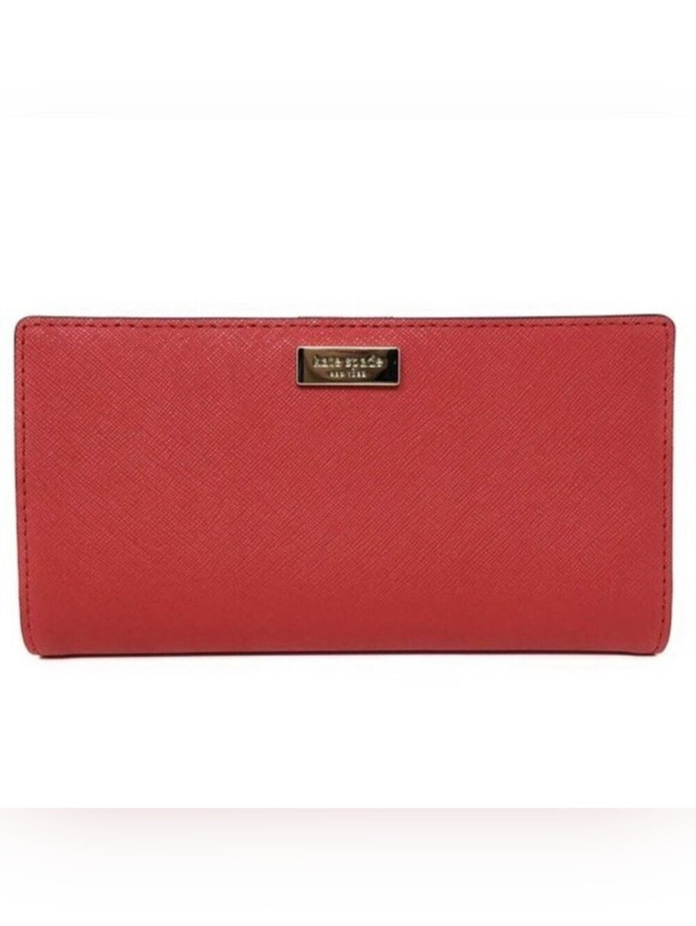 Kate Spade Red Leather Slim Wallet EUC